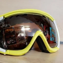 MASQUE DE SKI NEUF LHOTSE POGO WHITE YELLOW -MIRROR CAT.3