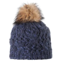 BONNET POMPON FEMME LHOTSE MIRIEL /BLEU MARINE APRIX DISCOUNT