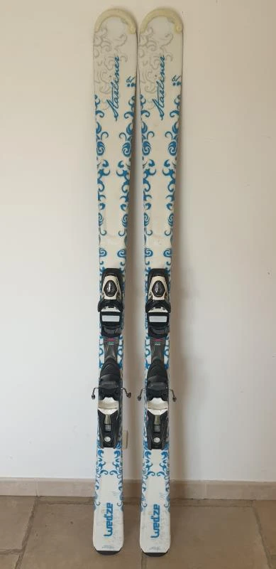 SKI D'OCCASION FEMME WEDZ'E STARLINER BLEU + FIXATION LOOK