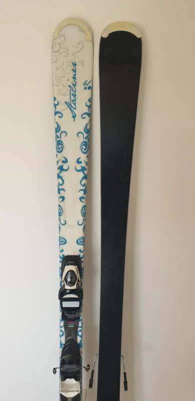 SKI D'OCCASION FEMME WEDZ'E STARLINER BLEU + FIXATION LOOK â Image 2