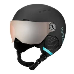 CASQUE DE SKI/SNOW JUNIOR NEUF BOLLÉ QUIZ VISOR MATTE BLACK BLUE CAT S2