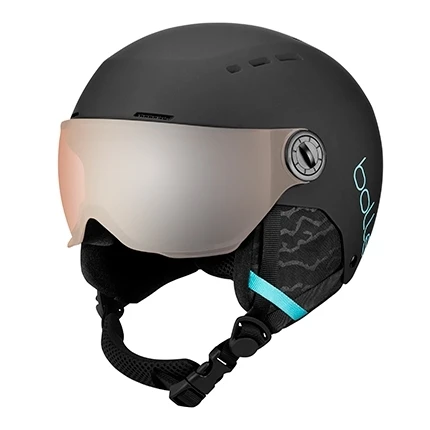 CASQUE DE SKI/SNOW JUNIOR NEUF BOLLĂ QUIZ VISOR MATTE BLACK BLUE CAT S2