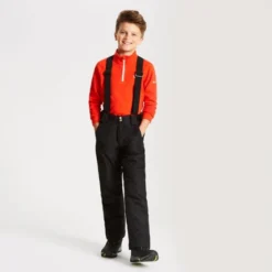 PANTALON DE SKI DARE 2B JUNIOR MOTIVE NOIR AVEC BRETELLES DÉTACHABLES DWW406