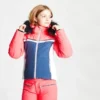 VESTE DE SKI TECHNIQUE JUNIOR FILLE DARE 2 B ESTIMATE 20K A CAPUCHE ROSE .