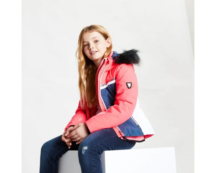 VESTE DE SKI TECHNIQUE JUNIOR FILLE DARE 2 B ESTIMATE 20K A CAPUCHE ROSE . â Image 2