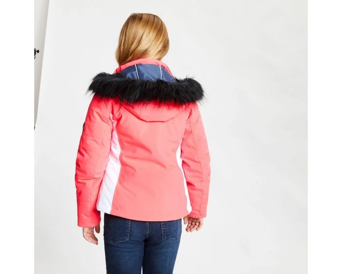 VESTE DE SKI TECHNIQUE JUNIOR FILLE DARE 2 B ESTIMATE 20K A CAPUCHE ROSE . â Image 4