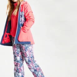 VESTE DE SKI FILLE DARE 2B ESTEEM JACKET NEON PINK BLEU ET ROSE DKP382