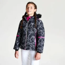VESTE DE SKI JUNIOR FILLE DARE 2B ELUSIVE BLACK PINK DGP333