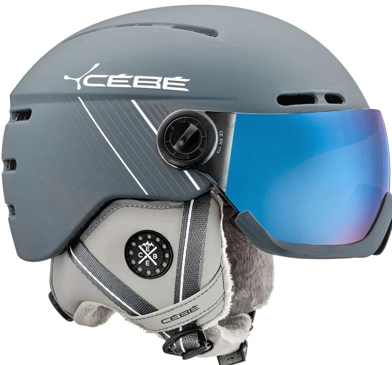 CASQUE DE SKI/SNOW CÉBÉ FIREBALL MATT CIMENT WHITE GREY DEUX VISIÈRES 1 ET 3